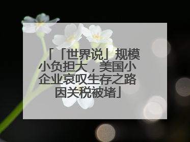 「世界说」规模小负担大，美国小企业哀叹生存之路因关税被堵
