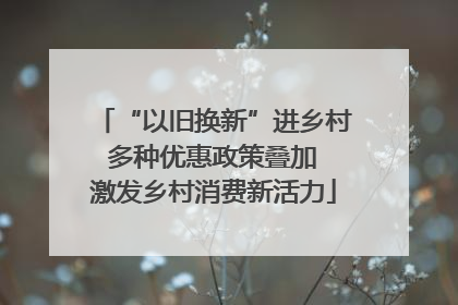 “以旧换新”进乡村 多种优惠政策叠加 激发乡村消费新活力