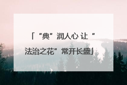“典”润人心 让“法治之花”常开长盛