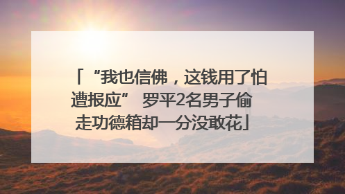 “我也信佛，这钱用了怕遭报应” 罗平2名男子偷走功德箱却一分没敢花