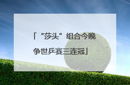 “莎头”组合今晚争世乒赛三连冠