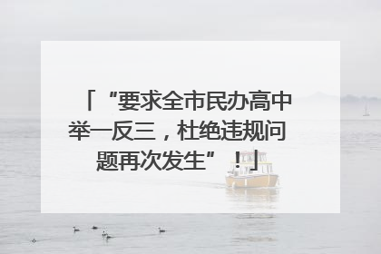 “要求全市民办高中举一反三，杜绝违规问题再次发生”！
