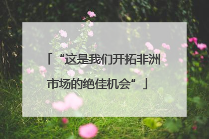 “这是我们开拓非洲市场的绝佳机会”