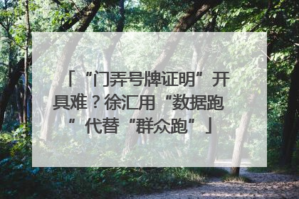 “门弄号牌证明”开具难？徐汇用“数据跑”代替“群众跑”