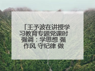 王予波在讲授学习教育专题党课时强调：学思想 强作风 守纪律 做忠诚干净担当的共产党员