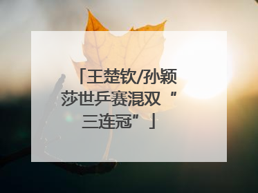 王楚钦/孙颖莎世乒赛混双“三连冠”