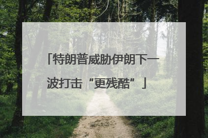 特朗普威胁伊朗下一波打击“更残酷”