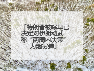 特朗普被曝早已决定对伊朗动武 称“两周内决策”为烟雾弹