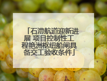 石澧航道迎新进展 项目控制性工程艳洲枢纽船闸具备交工验收条件