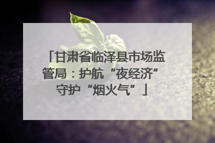 甘肃省临泽县市场监管局：护航“夜经济” 守护“烟火气”