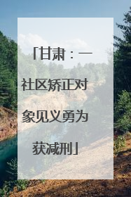 甘肃：一社区矫正对象见义勇为获减刑