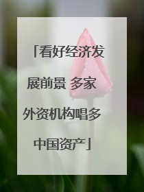 看好经济发展前景 多家外资机构唱多中国资产