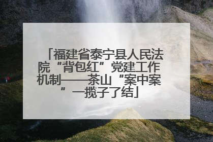 福建省泰宁县人民法院“背包红”党建工作机制——茶山“案中案”一揽子了结