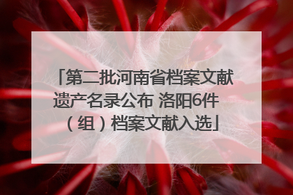 第二批河南省档案文献遗产名录公布 洛阳6件（组）档案文献入选