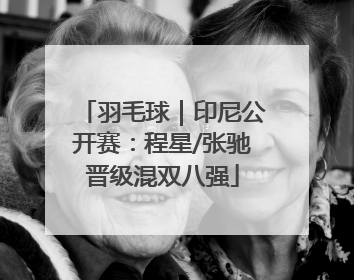 羽毛球｜印尼公开赛：程星/张驰晋级混双八强
