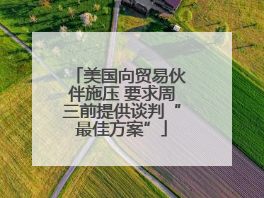 美国向贸易伙伴施压 要求周三前提供谈判“最佳方案”