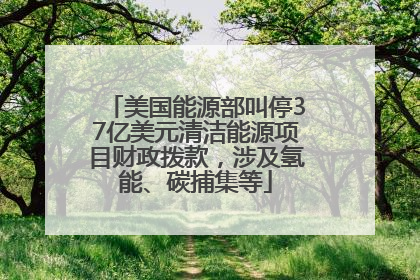 美国能源部叫停37亿美元清洁能源项目财政拨款，涉及氢能、碳捕集等