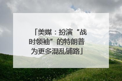 美媒：扮演“战时领袖”的特朗普为更多混乱铺路