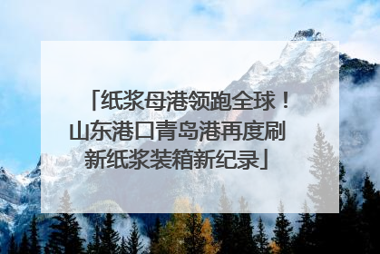 纸浆母港领跑全球!山东港口青岛港再度刷新纸浆装箱新纪录
