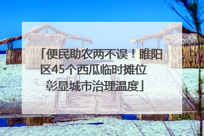 便民助农两不误！睢阳区45个西瓜临时摊位 彰显城市治理温度