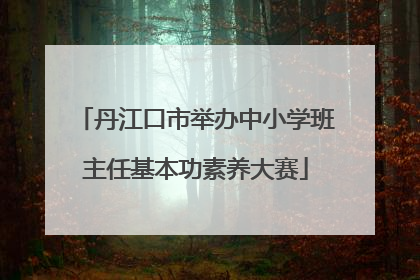 丹江口市举办中小学班主任基本功素养大赛