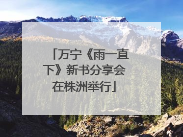 万宁《雨一直下》新书分享会在株洲举行