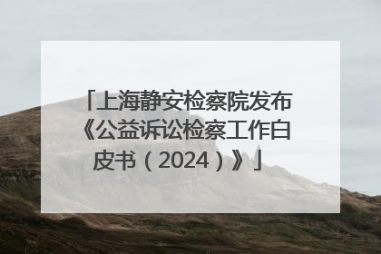 上海静安检察院发布《公益诉讼检察工作白皮书（2024）》