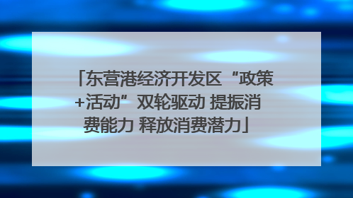 东营港经济开发区“政策+活动”双轮驱动 提振消费能力 释放消费潜力