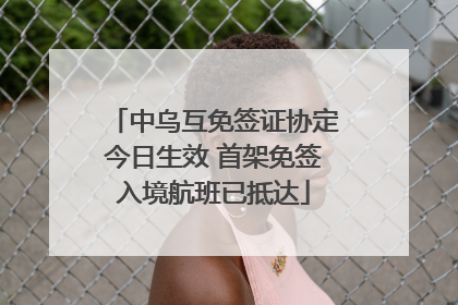 中乌互免签证协定今日生效 首架免签入境航班已抵达