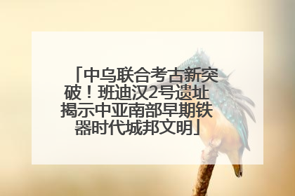 中乌联合考古新突破！班迪汉2号遗址揭示中亚南部早期铁器时代城邦文明
