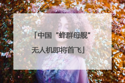中国“蜂群母舰”无人机即将首飞
