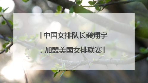 中国女排队长龚翔宇，加盟美国女排联赛