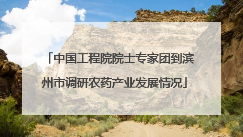 中国工程院院士专家团到滨州市调研农药产业发展情况