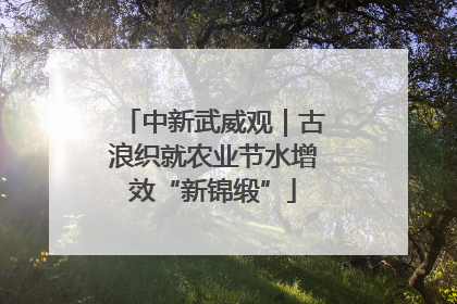 中新武威观｜古浪织就农业节水增效“新锦缎”
