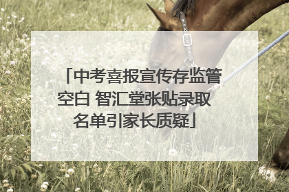 中考喜报宣传存监管空白 智汇堂张贴录取名单引家长质疑