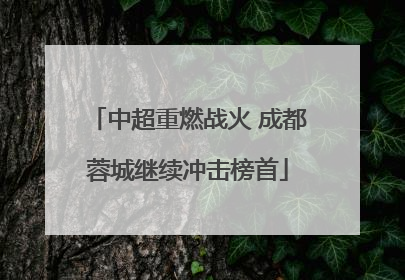 中超重燃战火 成都蓉城继续冲击榜首