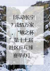 乐动长宁？戎情万家，“敏之杯”第十七届社区乒乓球赛举办