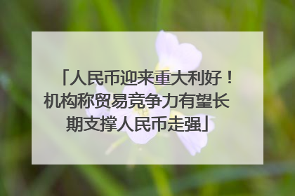 人民币迎来重大利好！机构称贸易竞争力有望长期支撑人民币走强