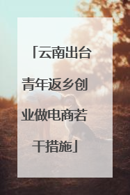 云南出台青年返乡创业做电商若干措施