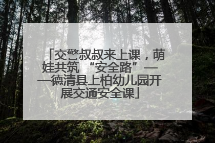 交警叔叔来上课，萌娃共筑 “安全路”——德清县上柏幼儿园开展交通安全课