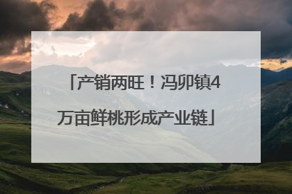 产销两旺！冯卯镇4万亩鲜桃形成产业链
