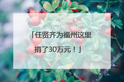 任贤齐为福州这里捐了30万元！