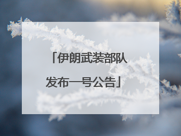 伊朗武装部队发布一号公告