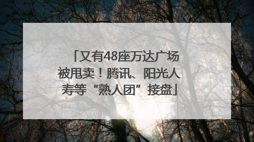 又有48座万达广场被甩卖！腾讯、阳光人寿等“熟人团”接盘