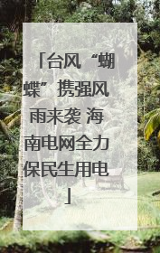 台风“蝴蝶”携强风雨来袭 海南电网全力保民生用电