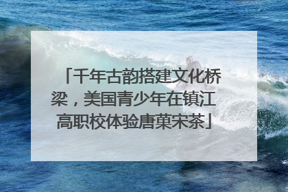 千年古韵搭建文化桥梁，美国青少年在镇江高职校体验唐菓宋茶