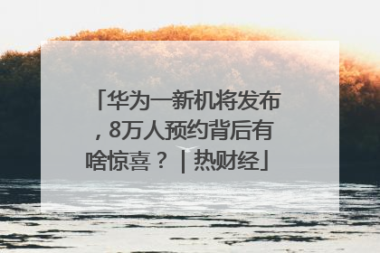 华为一新机将发布，8万人预约背后有啥惊喜？｜热财经