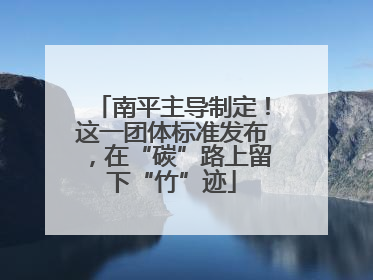 南平主导制定！这一团体标准发布，在“碳”路上留下“竹”迹