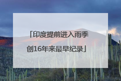 印度提前进入雨季 创16年来最早纪录