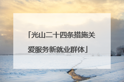 光山二十四条措施关爱服务新就业群体